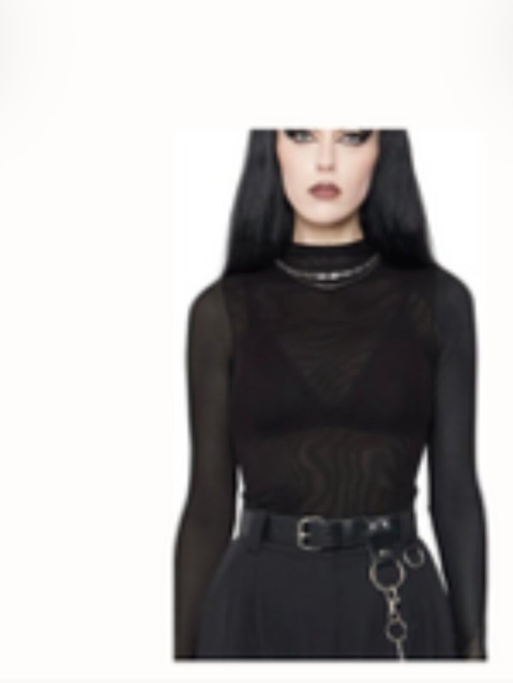 Mary Wyatt Gemini High Neck Mesh Top